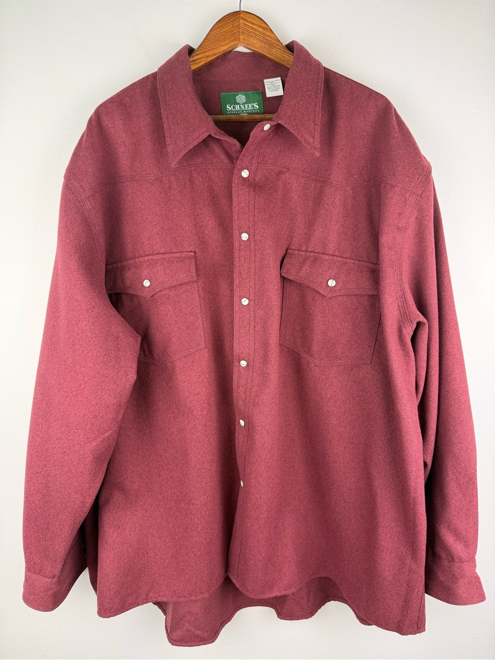 Schnee's Men's Snap-Down Shirt Size XXXL
